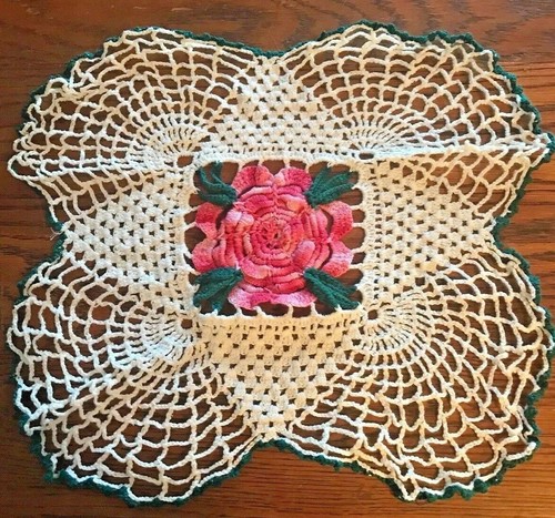 Vintage red rose - , handmade