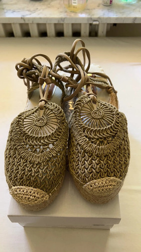 Espadrilles macramé beige - en,
