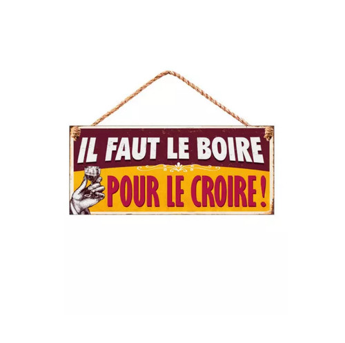 Plaque métal humour bar - , &
