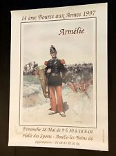 AFFICHE 14é BOURSE AUX ARMES AMELIE LES BAINS ARMELIE MILITAIRE DETAILLE 1997