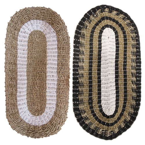 Tapis ovale jonc - jonc, mer