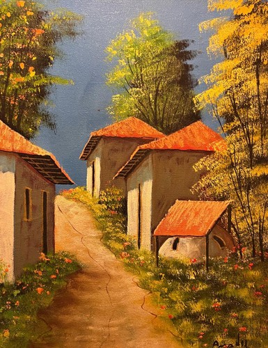 Vintage artist signed rural - vintage,