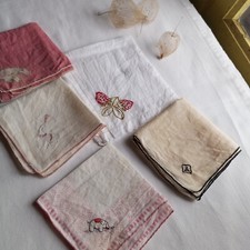 Lot de 5 mouchoirs anciens