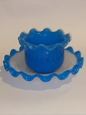 Rare Cache Pot en opaline bicolore Baccarat Napoléon III XIX éme siècle