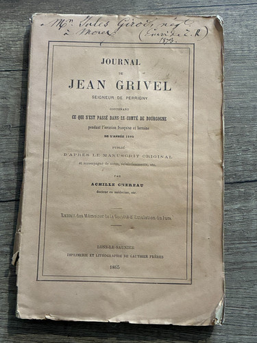 Journal jean grivel 1865 - journal, de