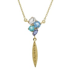 Victoria Cruz Bijoux Femme Collier Lisbon Couleur Or Tons De Bleu A4789-MDG