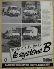 Publicité Papier - Véhicule Utilitaire Renault B 90 Turbo De 1986