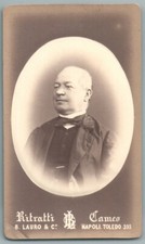 CDV 1880 Italie Naples Homme portrait Camée. Photo Lauro cameo Foto Italia Uomo