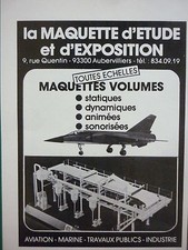 5/1985 PUB LA MAQUETTE D' ETUDE ET D'EXPOSITION MEE AUBERVILLIERS FRENCH AD