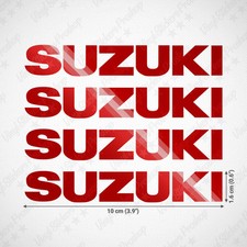 Kit 4 stickers SUZUKI 10 cm ROUGE Brillant autocollant déco moto decal carénage