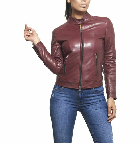 Veste cuir bordeaux pour - veste,