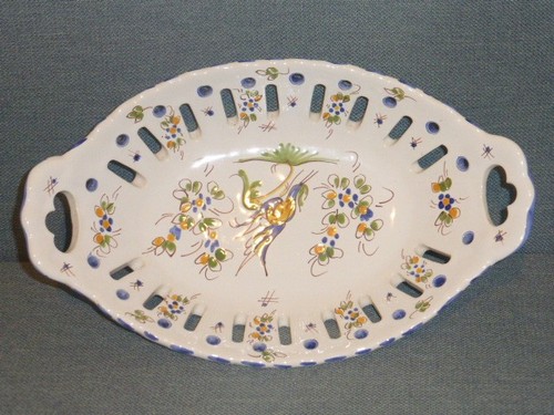 Plat ovale ajoure moustier - ,