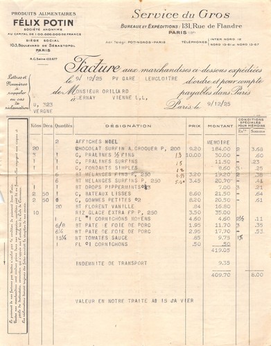 1925 produits alimentaires - 1925,