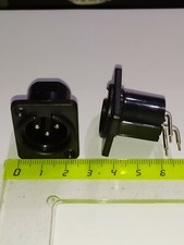 2x XLR  Prise châssis 3 pôles XLR mâle          Lot 2 Pcs     E11h42/7 