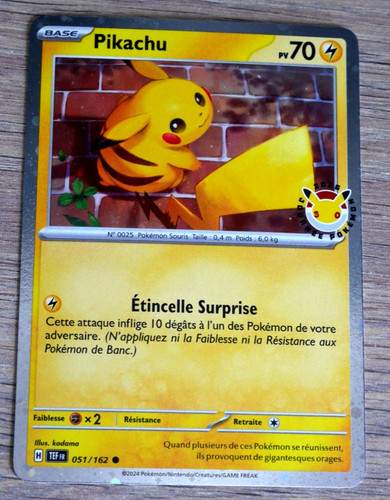Carte pokémon pikachu pv - :,
