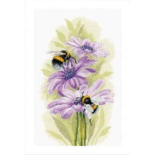 Lanarte Set de point de croix "Dancing bees counting fabric", motif de comptage,