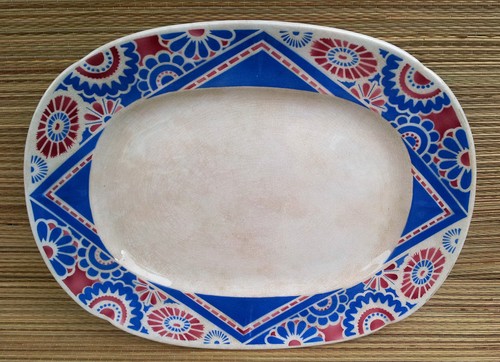 Grand plat ovale faïence - ovale, en