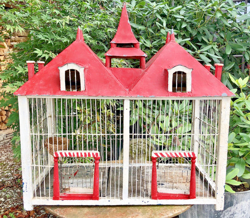 Ancienne grande cage oiseaux - a,