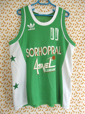 Maillot Basket ASVEL Villeurbanne porté #11 Adidas ventex 80'S Vintage shirt - L