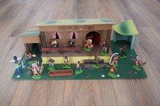 LOT JOUETS ANCIENS FIGURINES BRITAINS COW-BOYS INDIENS + RANCH