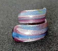 Ancienne Bague Ruban En Verre