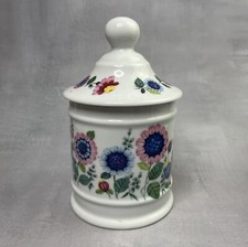 Pot couvert porcelaine d'art Valette A. Limoges décor floral vintage pop