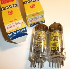 ⚜LOT RADIO TSF 2x LAMPE Double Diode-Pentode  EBF80 = 6N8 TUBE TESTED NOS NIB °=