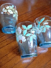 3 verres émaillés bleu