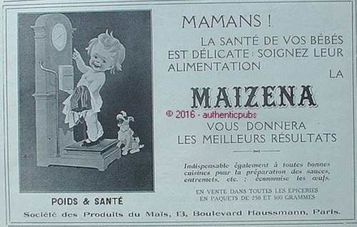 Publicite maizena bebe - maizena, sur