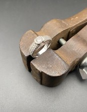 BAGUE Argent 925 Avec Pierres Blanches Tres Bon Etat Femme Beauté Bijoux Cadeau