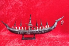 Modèle De Bateau, Vrai Corne, Asie, 57Cm, Très Beau, Ancien Bateau