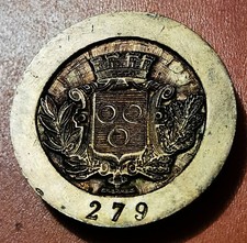 Matrice Sceau Cachet en Bronze Armoirie & Blason Couronne Ville CHALON sur SAONE