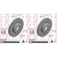 2x ZIMMERMANN Formula F Disques 370mm Fendue / Cloutés Avant Convient pour