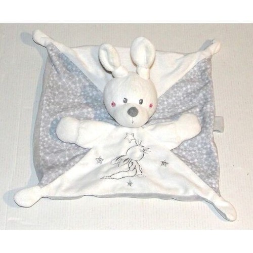 Doudou lapin blanc gris - doudou, décor