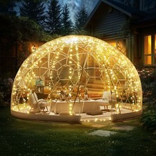 Tente à Bulle Dôme 3,66 m Abri Camping Extérieur avec Fenêtre Transparente