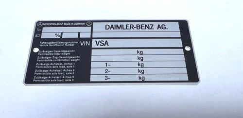 Plaque constructeur mercedes - plaque,