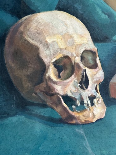 Tableau ancien mémento mori - ancien,