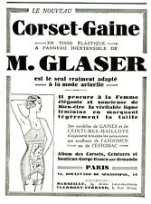 Publicité ancienne corset-gaine M. Glaser nouveau 1931 ou 1930  issue magazine