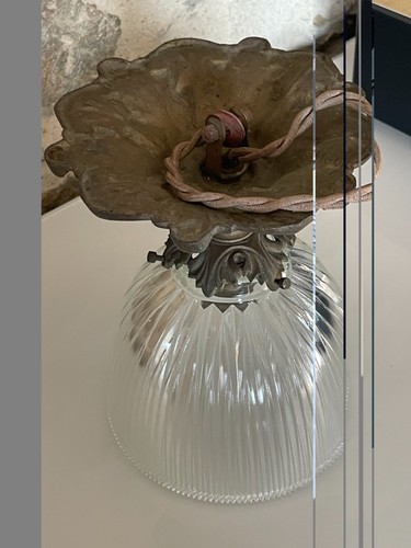 Luminaire bronze verre - luminaire, et