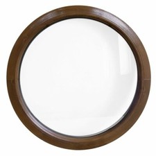 Fenêtre ronde fixe PVC effet bois Oeil de boeuf (diverses couleurs au choix)