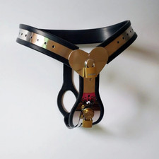 Ceinture De Chasteté À Verrou Heart-Shaped Bondage Couples SM Femmes Dispositif 