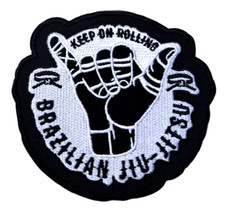 Patch de jiu-jitsu brésilien insigne à repasser BJJ Gi kimono continuez à rou...