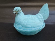 Boite Poule opaline bleue