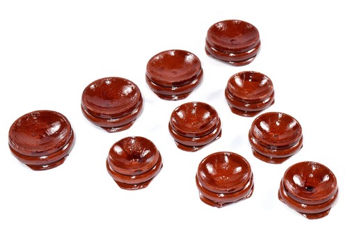 34mm marron bois - 34mm, rond