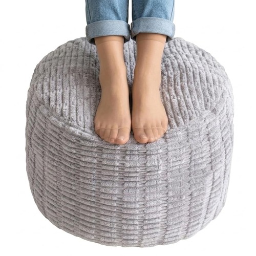 Round foam filled pouf - round,