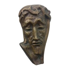 Sculpture buste Christ bronze d'époque 19ème bronze Christ bust