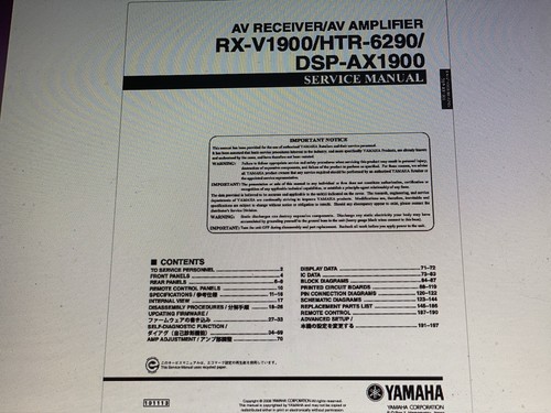 Yamaha v1900 service - service, manual