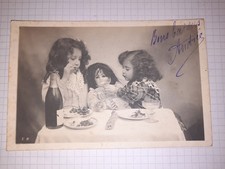 CPA ,  enfant dinette poupée , écrite affranchie 1904