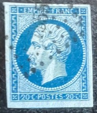 TRES BEAU TIMBRE CLASSIQUE 20 c Bleu Empire N°14A type I