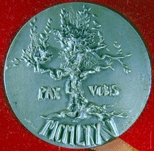 MEDAILLE argent massif 800 ITALIE Milan ANNEE SAINTE 1975 Lello Scorzelli 40g